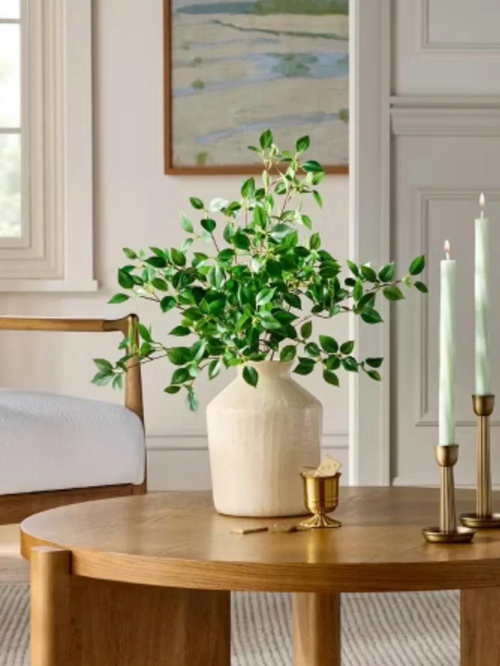 NWT Hearth & Hand Banyan Leaf Artificial Stem Green (3 count)